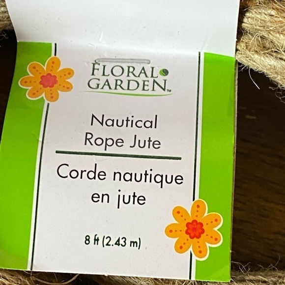 Floral Garden Nautical Jute Rope - 8Ft. New - Picture 6 of 6